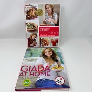 Giada De Laurentiis Autographed Happy Cooking First Edition & Giada At Home